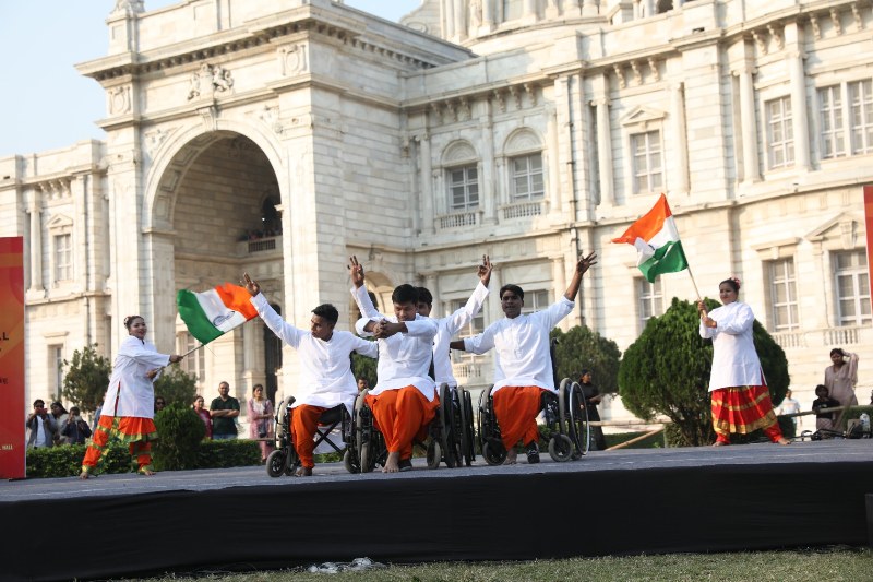 Physically disabled artists perform in front of iconic Victoria Memorial during Ami Arts Festival in Kolkata