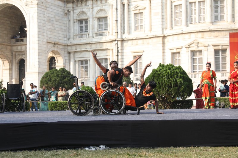 Physically disabled artists perform in front of iconic Victoria Memorial during Ami Arts Festival in Kolkata