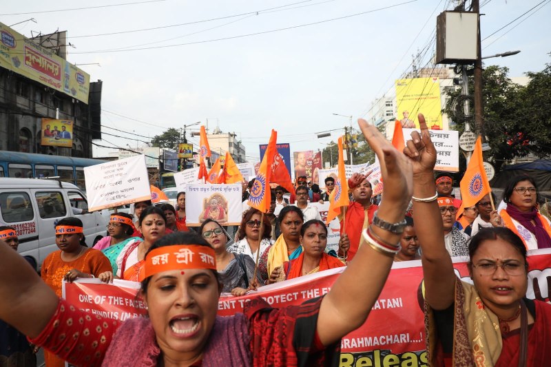 IN IMAGES: Hindu Jagran Manch holds protest march in Kolkata against ISKCON monk’s arrest in Bangladesh