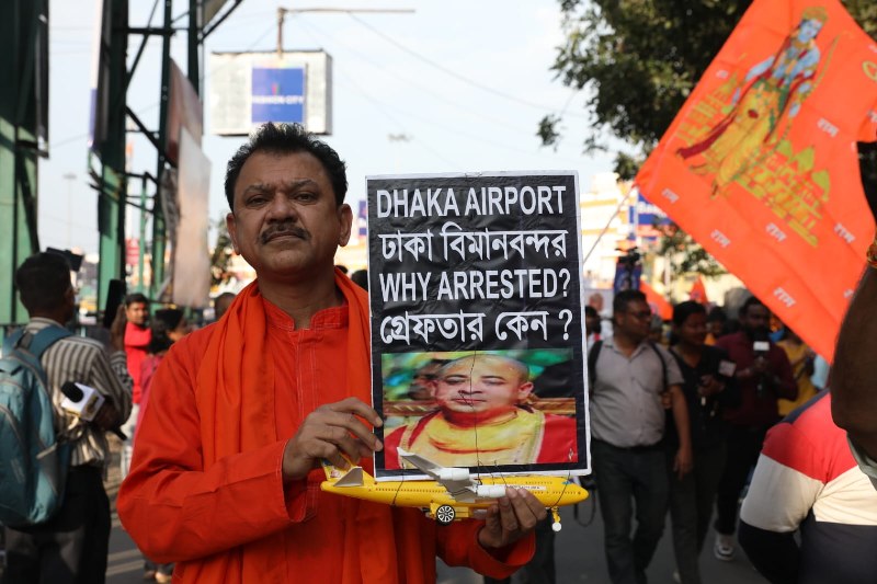 IN IMAGES: Hindu Jagran Manch holds protest march in Kolkata against ISKCON monk’s arrest in Bangladesh