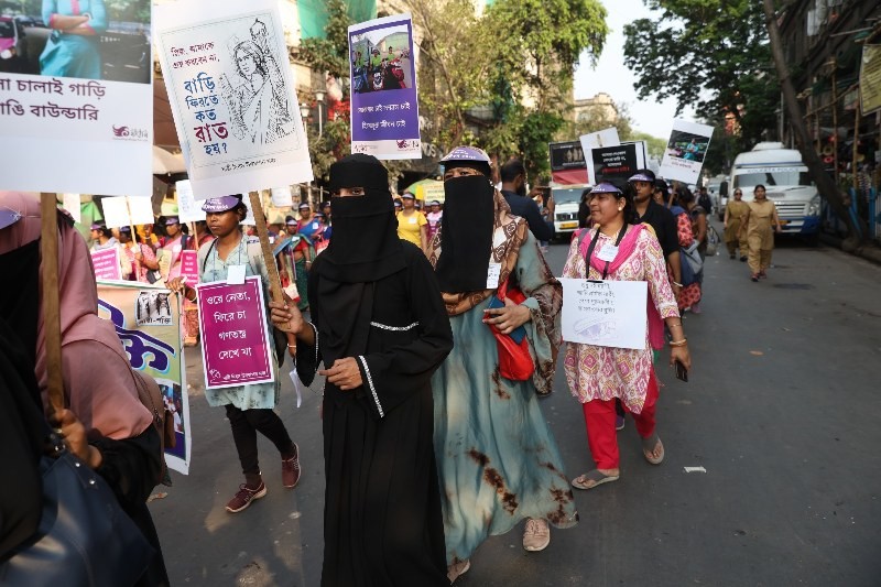 Women and transgender people march for rights in Kolkata ahead of Women's Day
