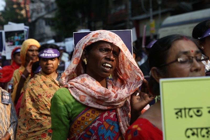 Women and transgender people march for rights in Kolkata ahead of Women's Day