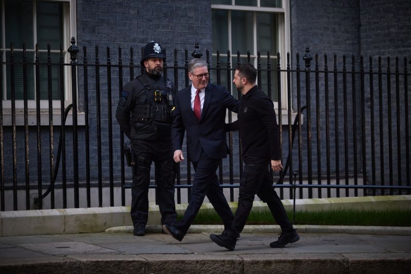 Keir Starmer with Zelenskky at Downing Street. Photo courtesy: Official X