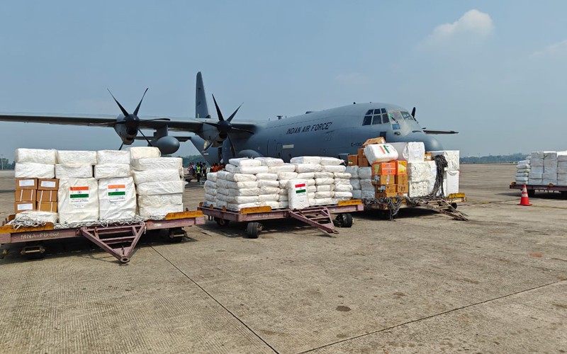 In Images: India sends humanitarian aid to earthquake-hit Myanmar