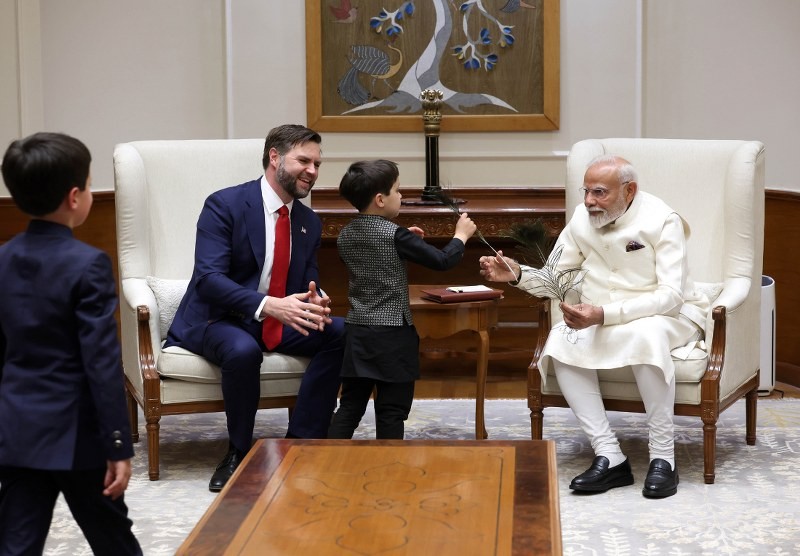 In Images: US Vice President JD Vance meets PM Modi in Delhi