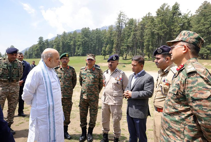 In Images: Amit Shah pays respect to deceased of Pahalgam attack, visits ground zero