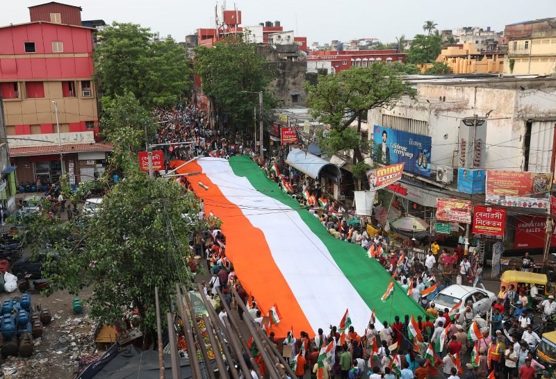 In Images: BJP supporters hold Tiranga Yatra in Kolkata to celebrate success of Operation Sindoor