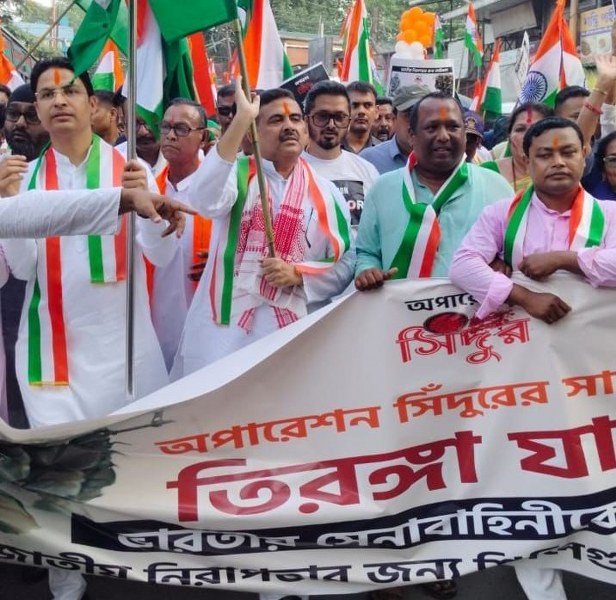 In Images: Shuvendu Adhikari leads 'Tiranga Yatra' hailing Operation Sindoor