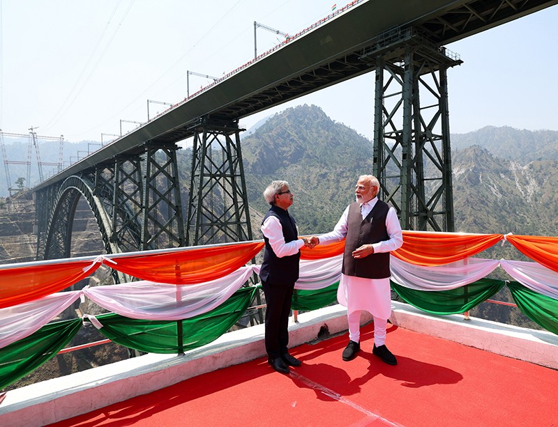 In Images: PM Modi inaugurates world's tallest railway bridge in Jammu and Kashmir