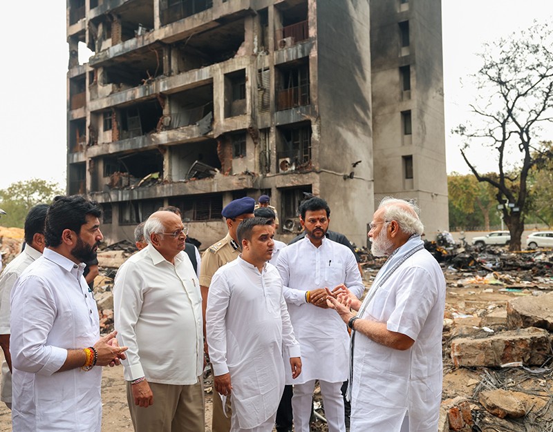 In Images: PM Modi visits Air India flight crash site in Ahmedabad