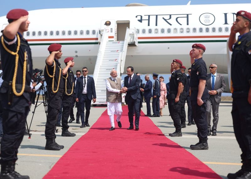 In Images: Narendra Modi arrives in Cyprus