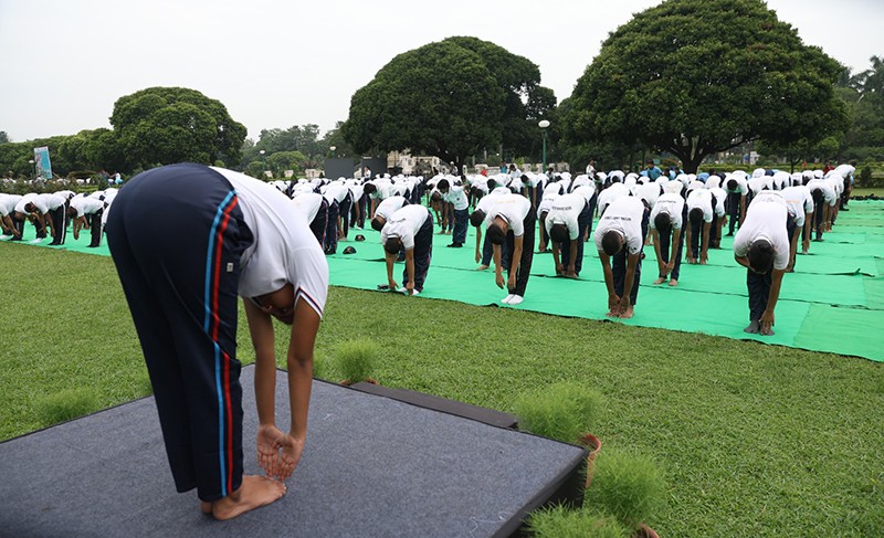 In Images: World Yoga Day - NCC cadets perform yoga at Victoria Memorial garden