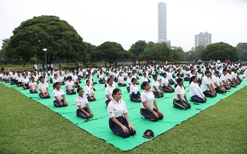 In Images: World Yoga Day - NCC cadets perform yoga at Victoria Memorial garden