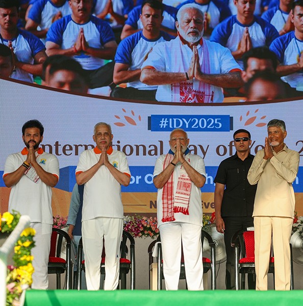 In Images: PM Modi participates in 11th International Day of Yoga celebrations