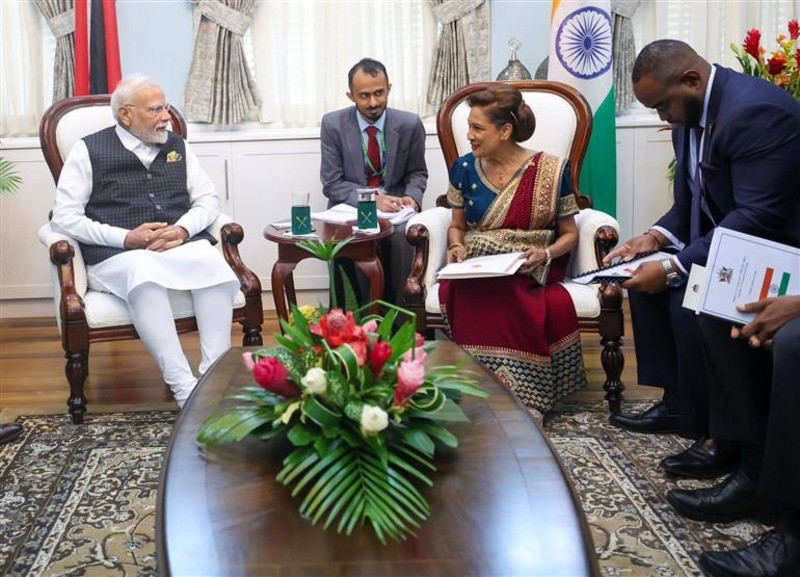 In Images: PM Modi holds delegation talks with Trinidad & Tobago PM