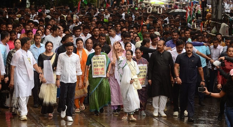 In Images: Mamata leads protest march in Kolkata against harassment of Bengali migrants in BJP-ruled states