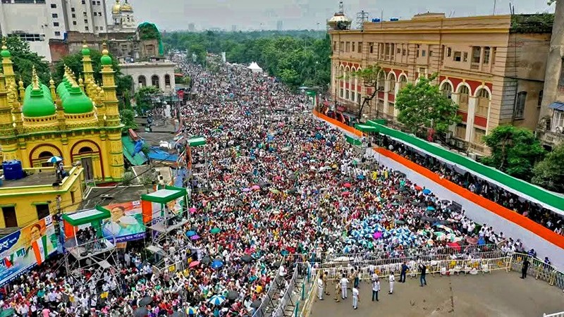 In Images: Mamata attacks BJP over voters’ list revision and Bengali migrants from Martyrs Day rally in Kolkata
