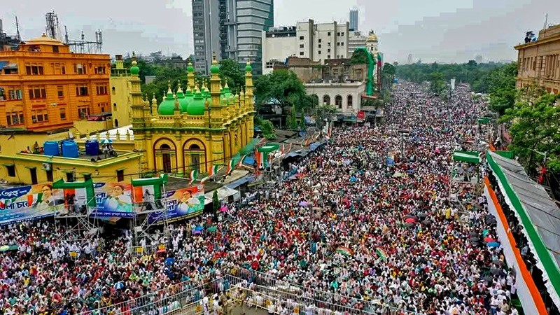 In Images: Mamata attacks BJP over voters’ list revision and Bengali migrants from Martyrs Day rally in Kolkata