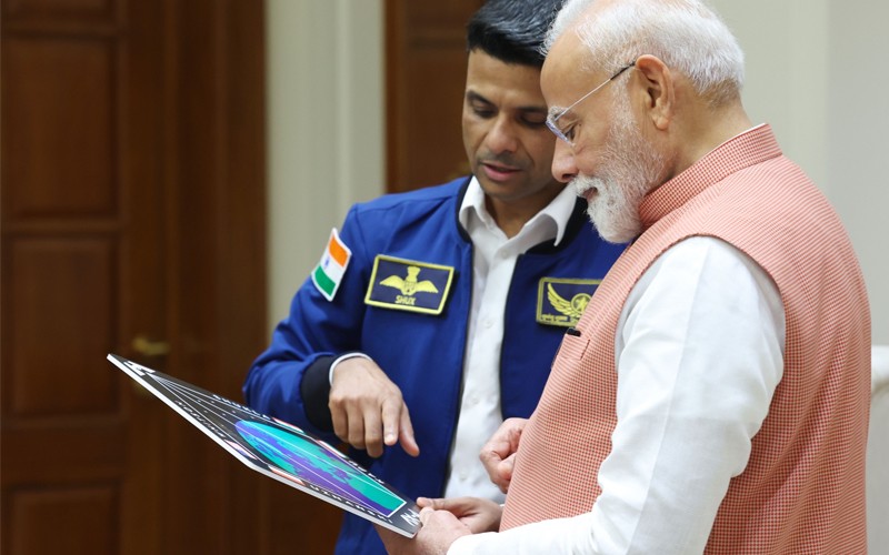 In Images: PM Modi interacts with Astronaut Shubhanshu Shukla in Delhi