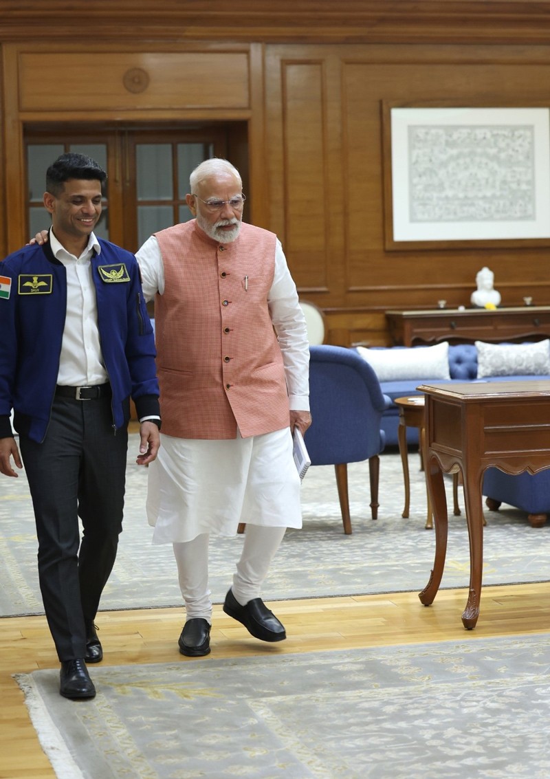 In Images: PM Modi interacts with Astronaut Shubhanshu Shukla in Delhi