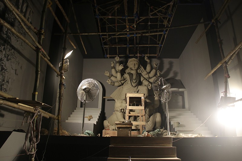 In Images: French artist collaborates with Kolkata Durga Puja