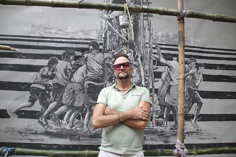 In Images: French artist collaborates with Kolkata Durga Puja