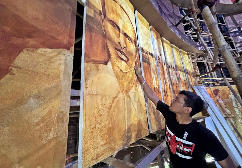 In Images: Kolkata’s Shimla Byayam Samiti marks 100 years of Sarbajonin Durga Utsav with ‘Revolutionary Shrine of Swadeshiyana’ theme