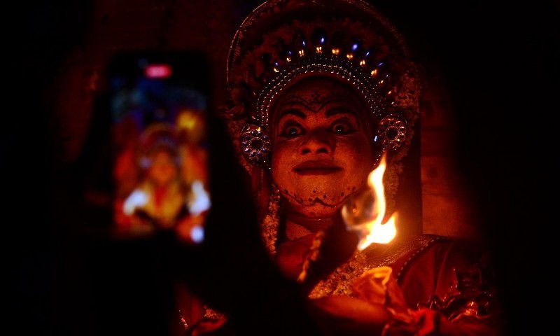 In Images: 66 Palli Club brings Kerala’s sacred Theyyam to Durga Puja for the first time