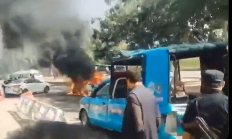 Screengrab of the moments following the blast in Pakistan. Photo: Videograb from X