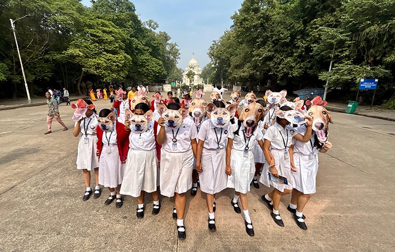 In Images: PETA and students rally against Supreme Court’s animal rounding order in Kolkata