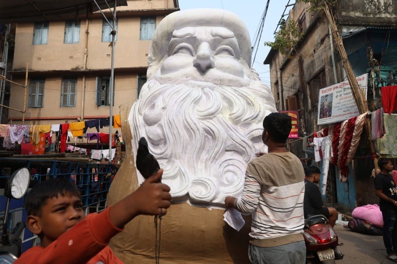 In Images: Artisan crafts Santa statue ahead of Christmas in Kolkata