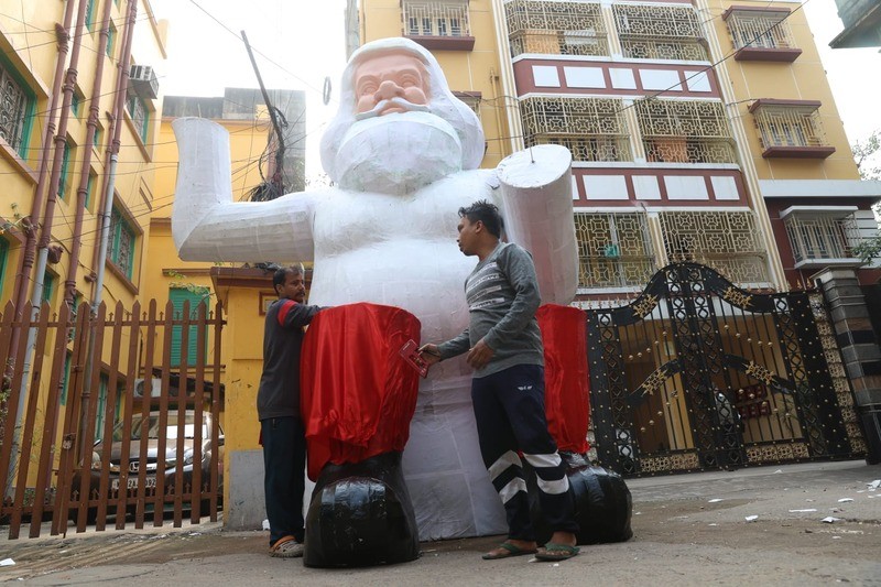 In Images: Artisan crafts Santa statue ahead of Christmas in Kolkata