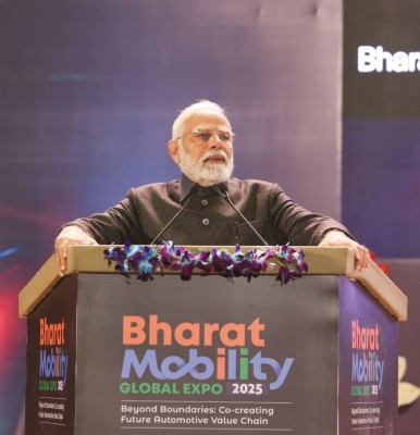 Electric vehicles in India could increase eightfold by end of the decade, says Narendra Modi at Bharat Mobility Global Expo 2025