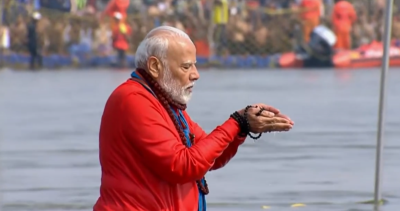 PM Modi takes holy dip at Triveni Sangam in Maha Kumbh Mela