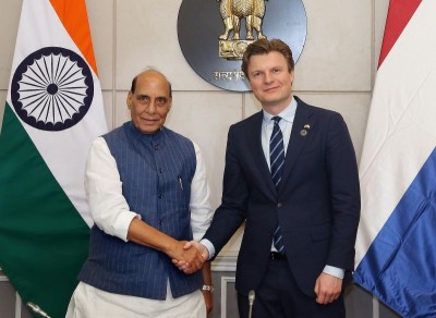 Rajnath Singh discusses Indo-Pacific, AI with Dutch Minister Ruben Brekelmans