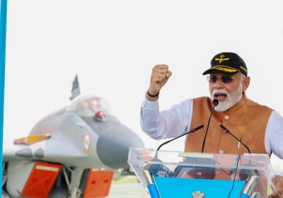 In Images: PM Modi addresses soldiers at Adampur airforce base