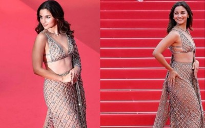 Alia Bhatt slays the red carpet on her second day at Cannes wearing the first-ever Gucci saree