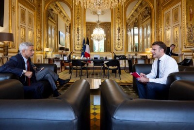S Jaishankar visits France, meets President Emmanuel Macron