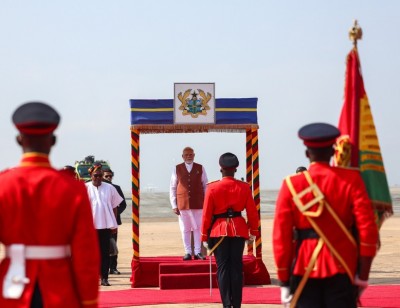 In Images: PM Modi receives Guard of Honour in Ghana