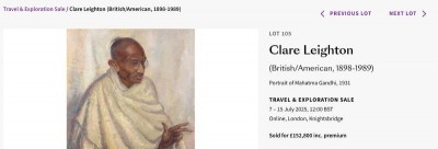 Rare oil painting of Mahatma Gandhi sells for an astounding Rs 1.7 crore