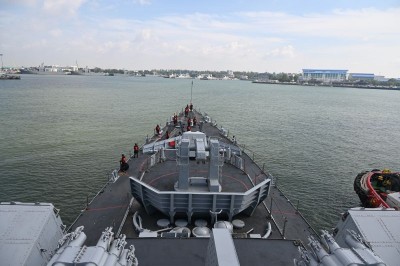 Indian Navy's eastern fleet ships arrive in Singapore as part of the deployment to South East Asia