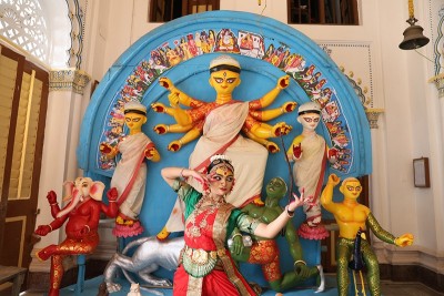 In Images: Kolkata's heritage palace Shobhabazar Rajbari hosts grand Durga vandana festival