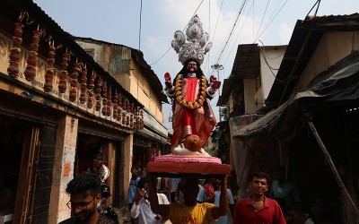 In Images: Kolkata’s Kumartuli sends out Kali idols ahead of the festival