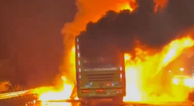 Nineteen die after bus hits two-wheeler and catches fire in Andhra, few passengers jumped out of windows for survival