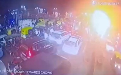 Slow-moving traffic, then big explosion at red light: CCTV captures chilling Delhi blast moment
