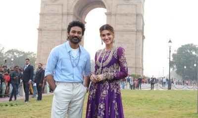 Dhanush, Kriti Sanon bring Tere Ishk Mein mania to Delhi; fans flock to India Gate