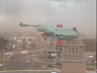 Not in New York: Statue of Liberty replica collapses in Brazilian city amid severe storm