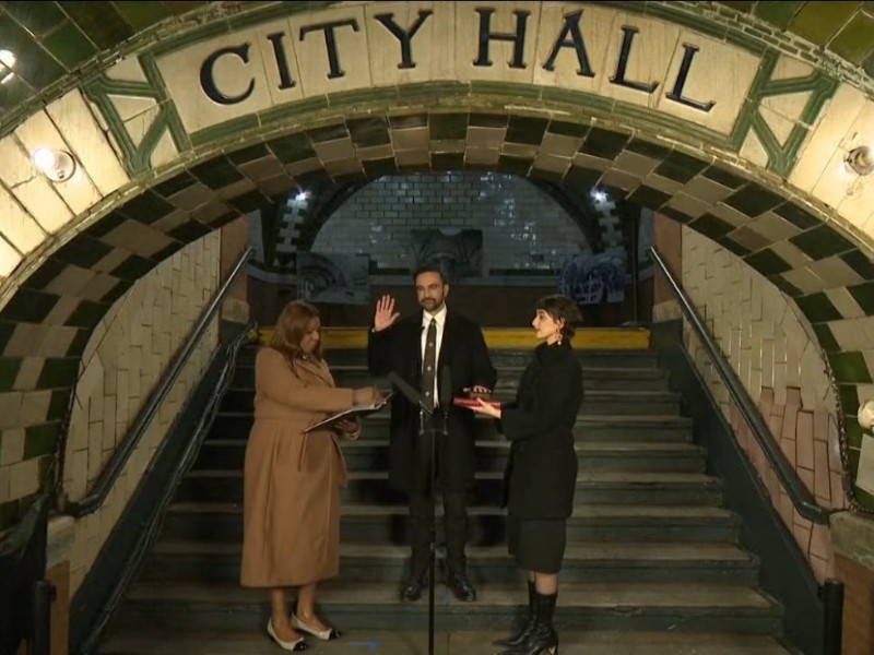 Zohran Mamdani’s subway oath on the Quran marks a historic break from New York City mayoral tradition.