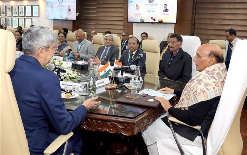 In Images: Defence Minister Rajnath Singh chairs a meeting at DRDO Headquarters on 68th Foundation Day