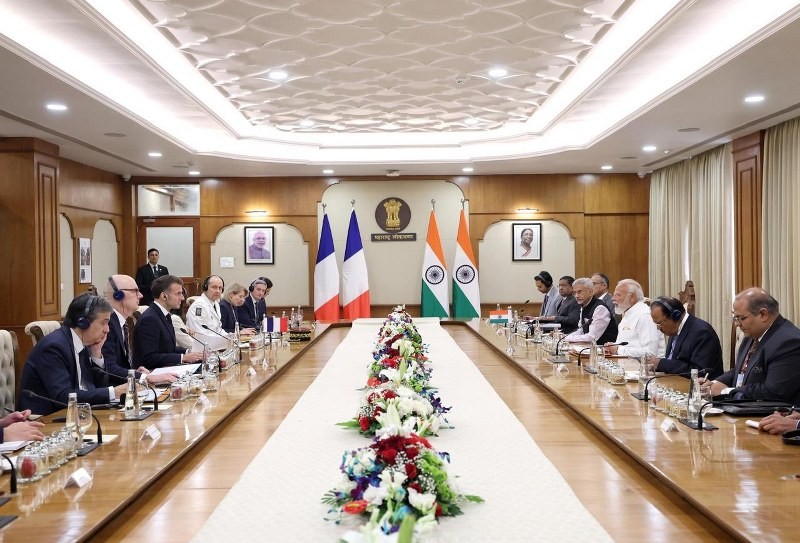 In Images: PM Modi, Emmanuel Macron hold talks during French President’s India visit